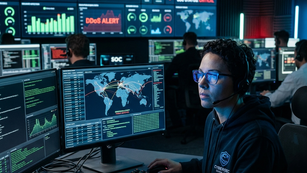 Student exploring Master in Cybersecurity online at AGTU